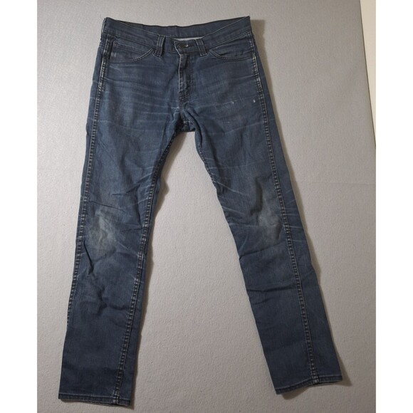 Levis 510 Jeans Mens 32x32 Blue Slim Straight Mid Rise Dark Wash Stretch Denim - Picture 1 of 13
